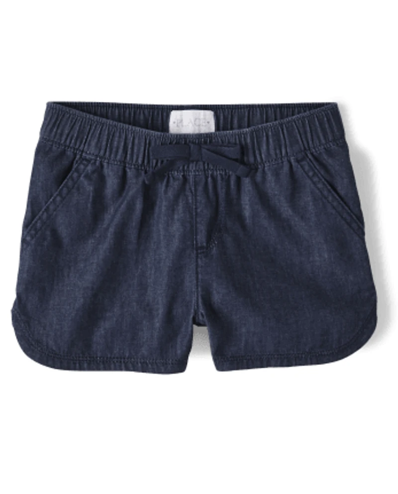 Girls Denim Pull On Shorts