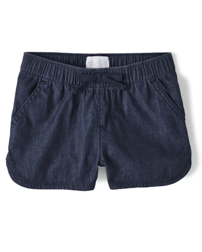 Girls Denim Pull On Shorts