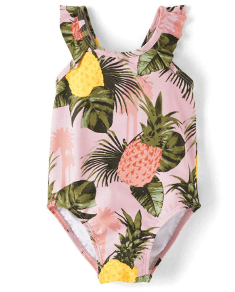 Maillot de bain une pièce à motif ananas pour bébés et petites filles