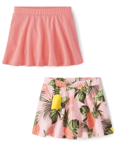 Lot de 2 jupes-shorts ananas pour petites filles