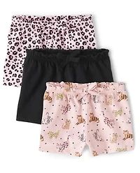 Baby Girls Leopard Shorts 3-Pack