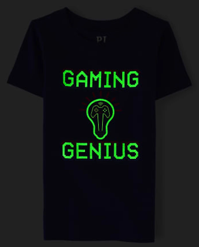 Boys Glow Gaming Genius Snug Fit Cotton Pajamas