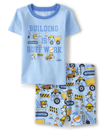 Baby And Toddler Boys Construction Snug Fit Cotton Pajamas