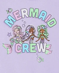 Baby And Toddler Girls Mermaid Crew Snug Fit Cotton Pajamas