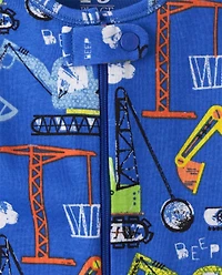 Baby And Toddler Boys Construction Snug Fit Cotton One Piece Pajamas
