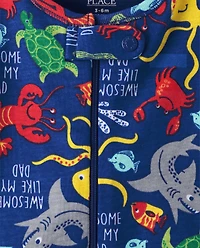 Baby And Toddler Boys Sea Creature Snug Fit Cotton One Piece Pajamas