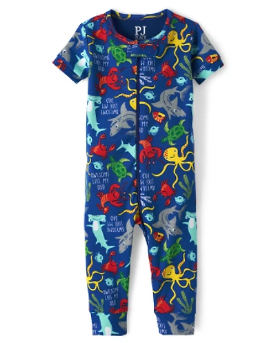 Baby And Toddler Boys Sea Creature Snug Fit Cotton One Piece Pajamas