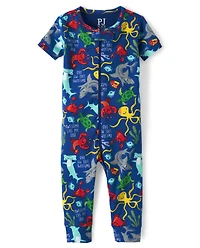 Baby And Toddler Boys Sea Creature Snug Fit Cotton One Piece Pajamas