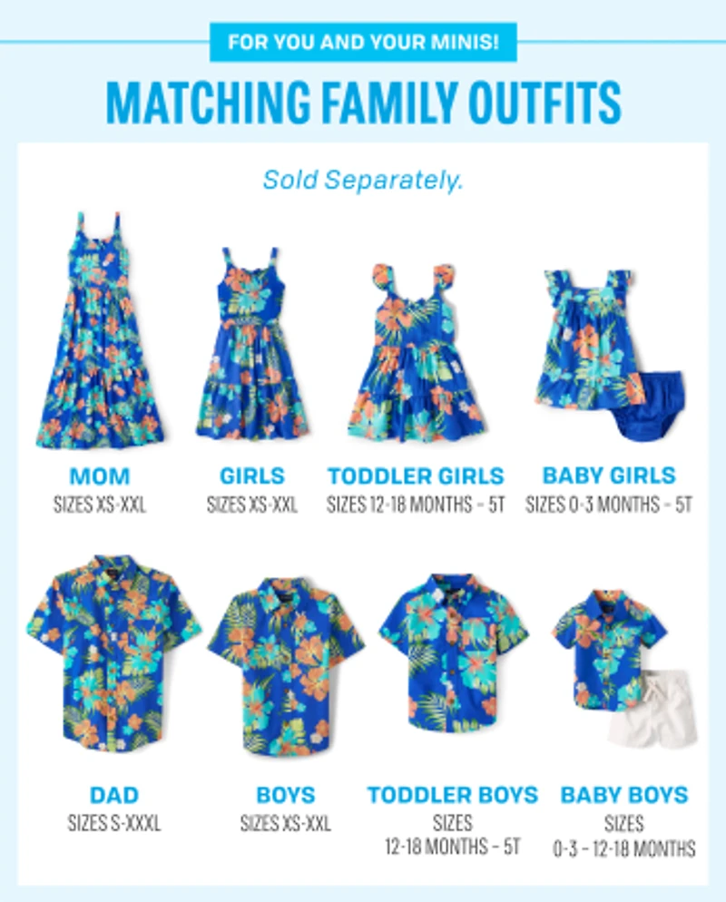 Girls Matching Family Tropical Tiered Dress