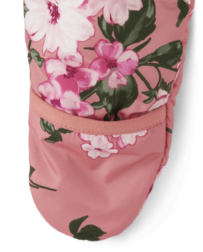 Baby Girls Floral Snowsuit
