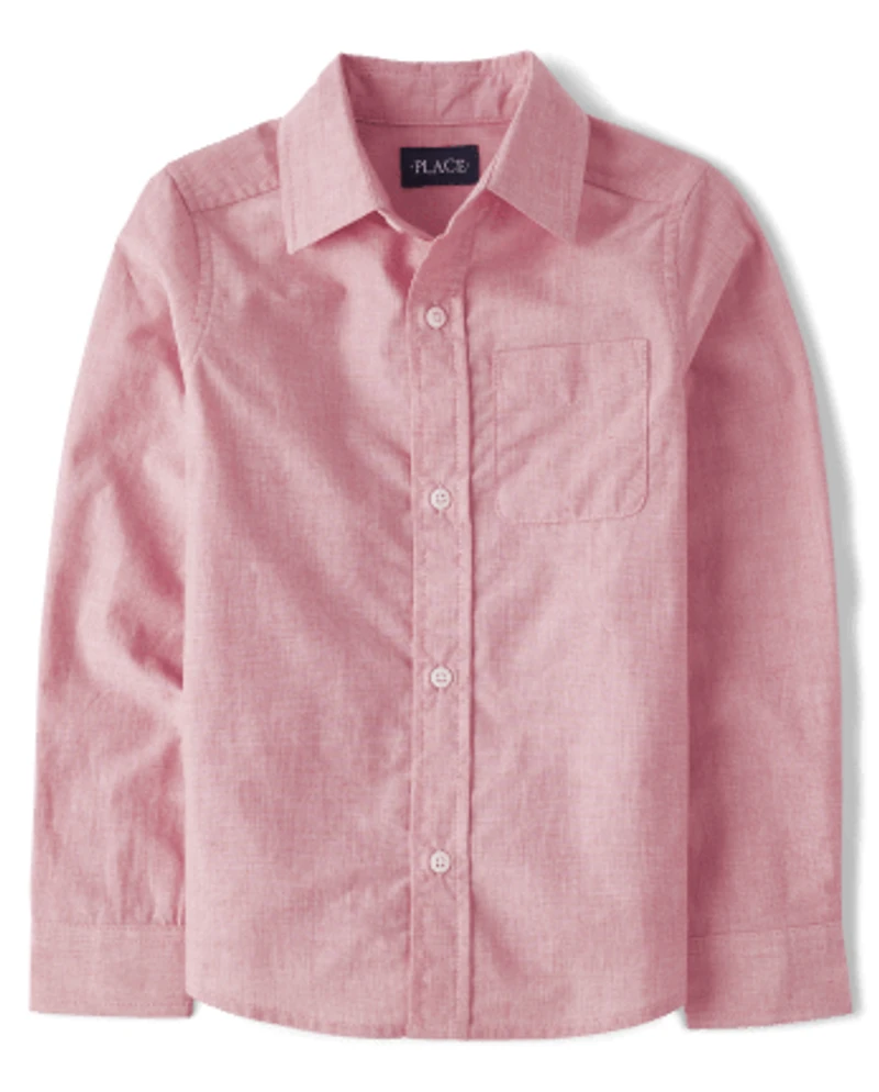 Chemise boutonnée en popeline pour garçon