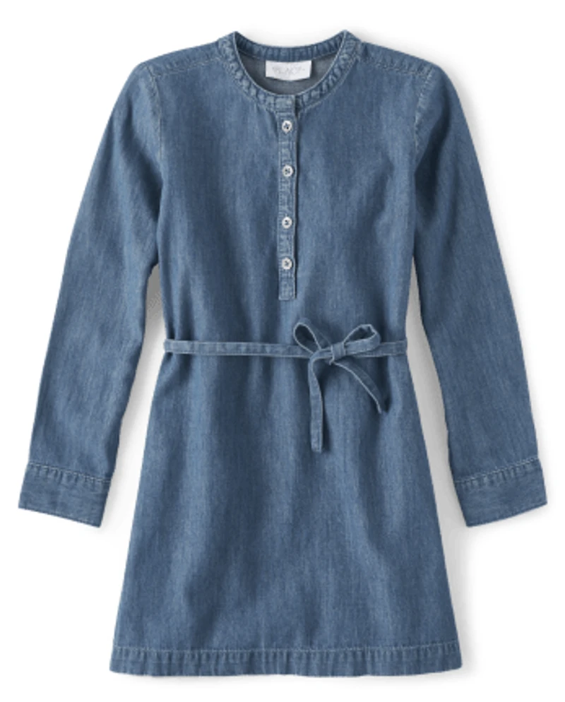 Girls Denim Shirt Dress
