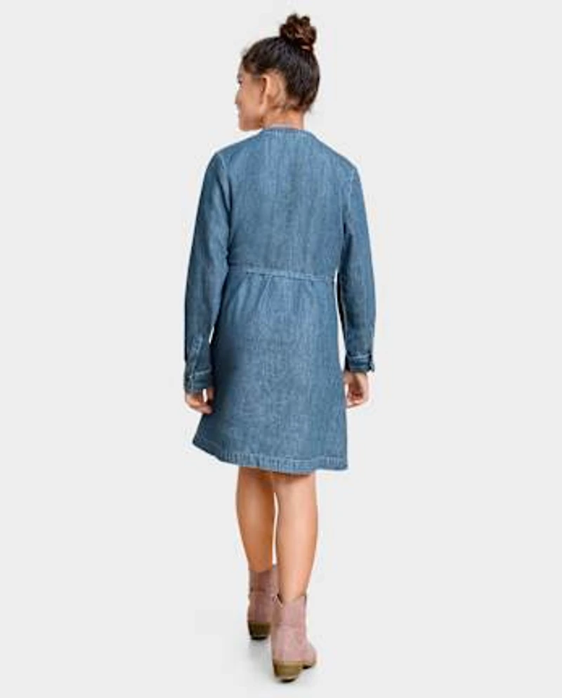 Girls Denim Shirt Dress
