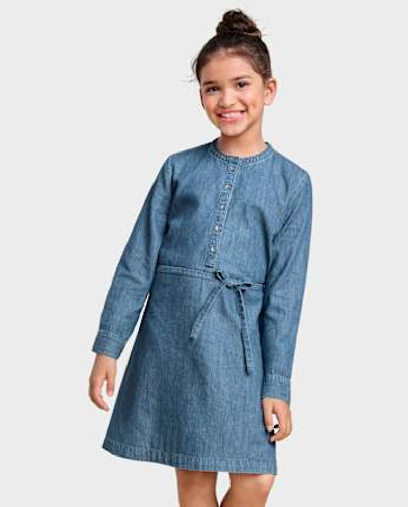 Girls Denim Shirt Dress