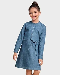 Girls Denim Shirt Dress