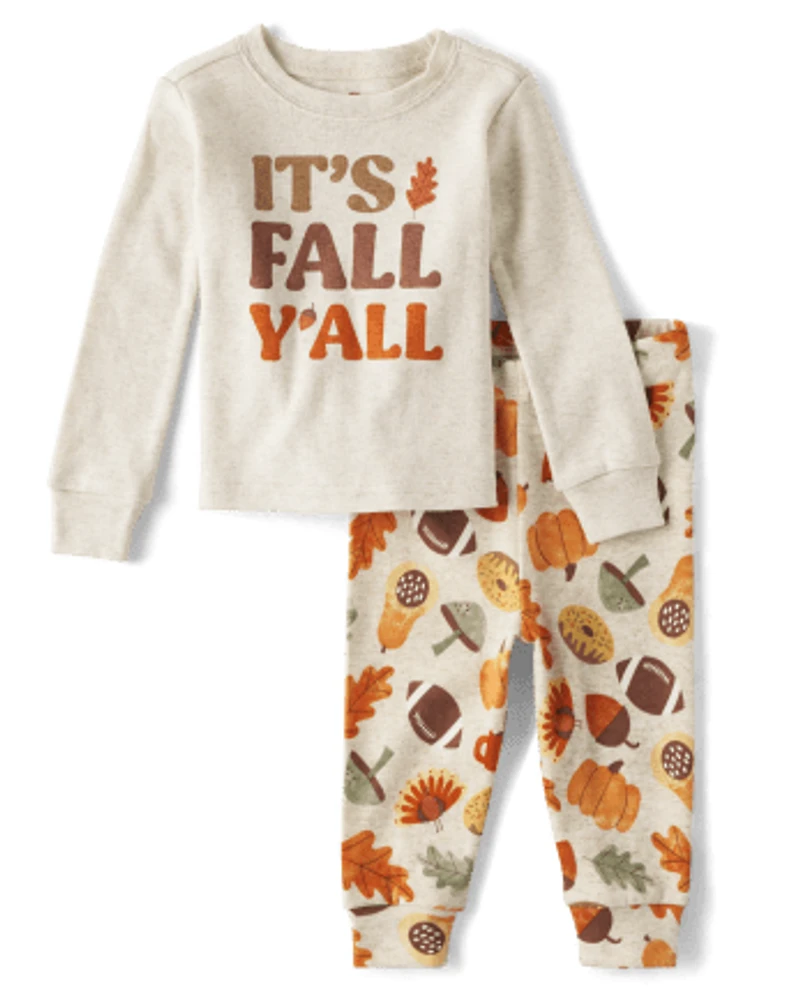 Baby And Toddler Matching Family It's Fall Y'all Snug Fit Cotton Pajamas