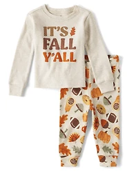Baby And Toddler Matching Family It's Fall Y'all Snug Fit Cotton Pajamas