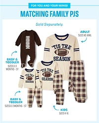 Baby And Toddler Boys Matching Family Football Fleece Footed One Piece Pajamas