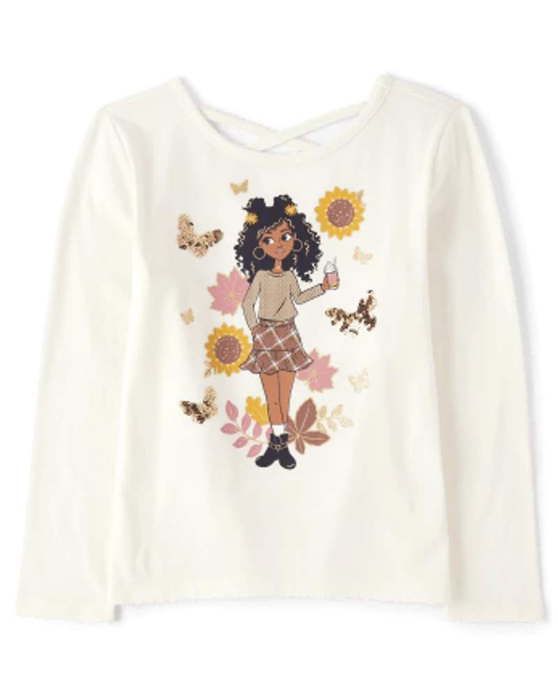 Girls Graphic Cross-Back Top