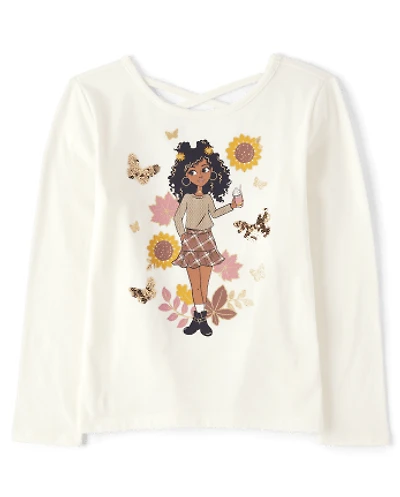 Girls Graphic Cross-Back Top