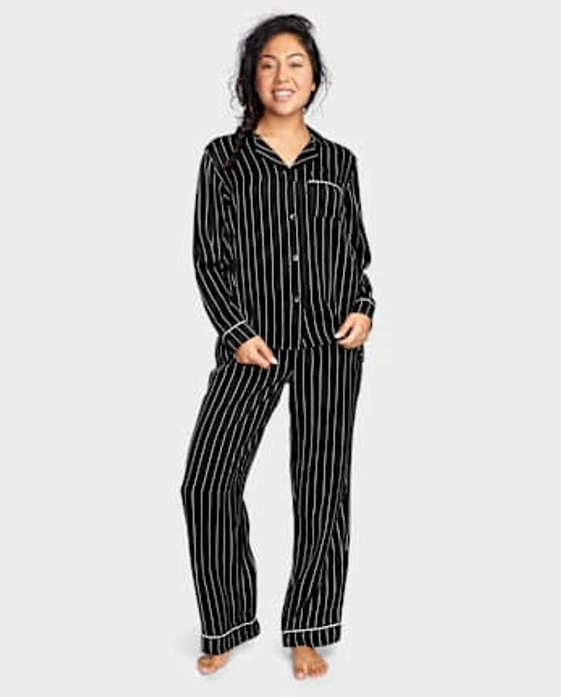 Womens Print Satin Pajamas
