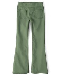 Girls Knit Twill Pull On Flare Pants