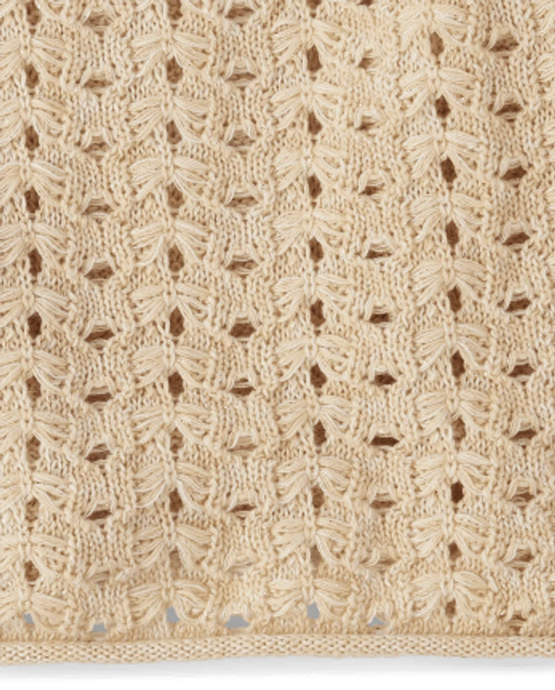 Girls Metallic Stitched Sweater