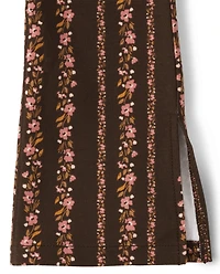 Legging évasé à fleurs en ponte pour fille