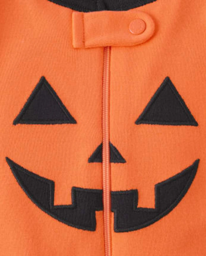 Baby And Toddler Pumpkin Snug Fit Cotton One Piece Pajamas