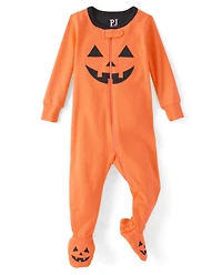 Baby And Toddler Pumpkin Snug Fit Cotton One Piece Pajamas