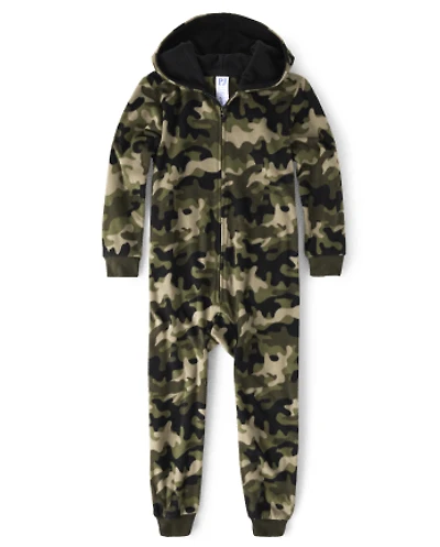 Pyjama une pièce en polaire camouflage pour garçon