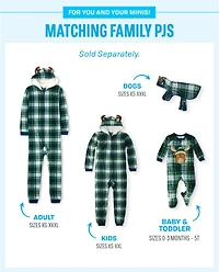 Baby And Toddler Matching Family Buffalo Plaid Moose Fleece Footed One Piece Pajamas