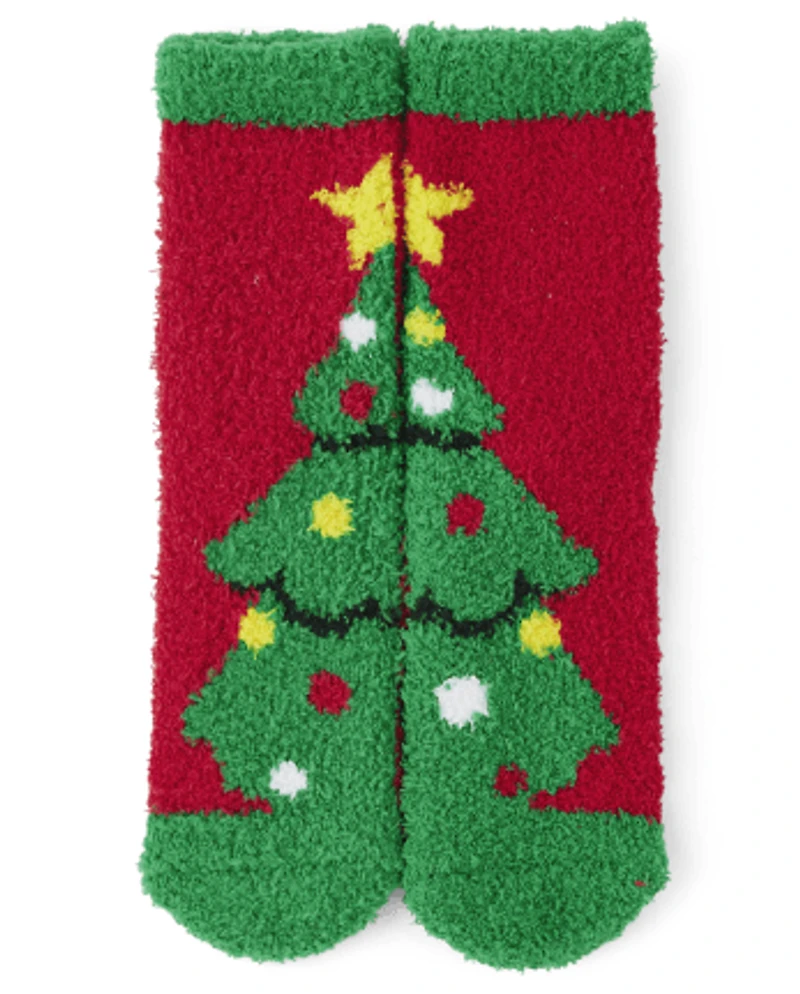 Kids Matching Family Lights Christmas Tree Cozy Socks 2-Pack