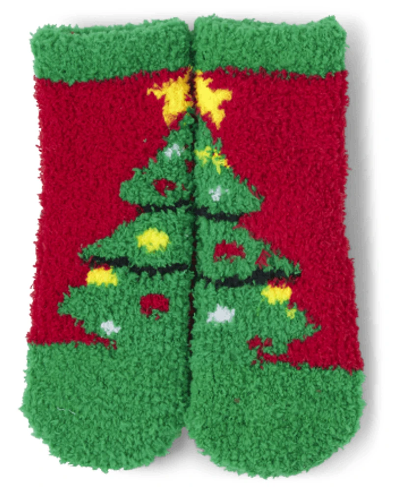 Baby And Toddler Matching Family Lights Christmas Tree Cozy Socks 2-Pack