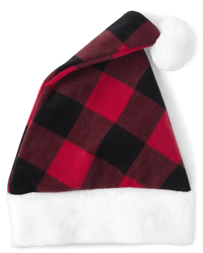 Adult Matching Family Buffalo Plaid Santa Hat