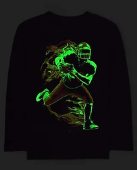 Boys Glow Football Graphic Tee