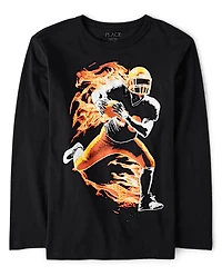 Boys Glow Football Graphic Tee