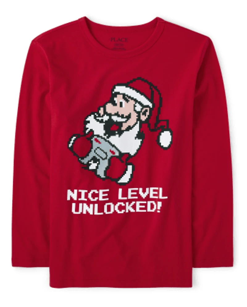 Boys Santa Gamer Graphic Tee