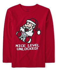 Boys Santa Gamer Graphic Tee