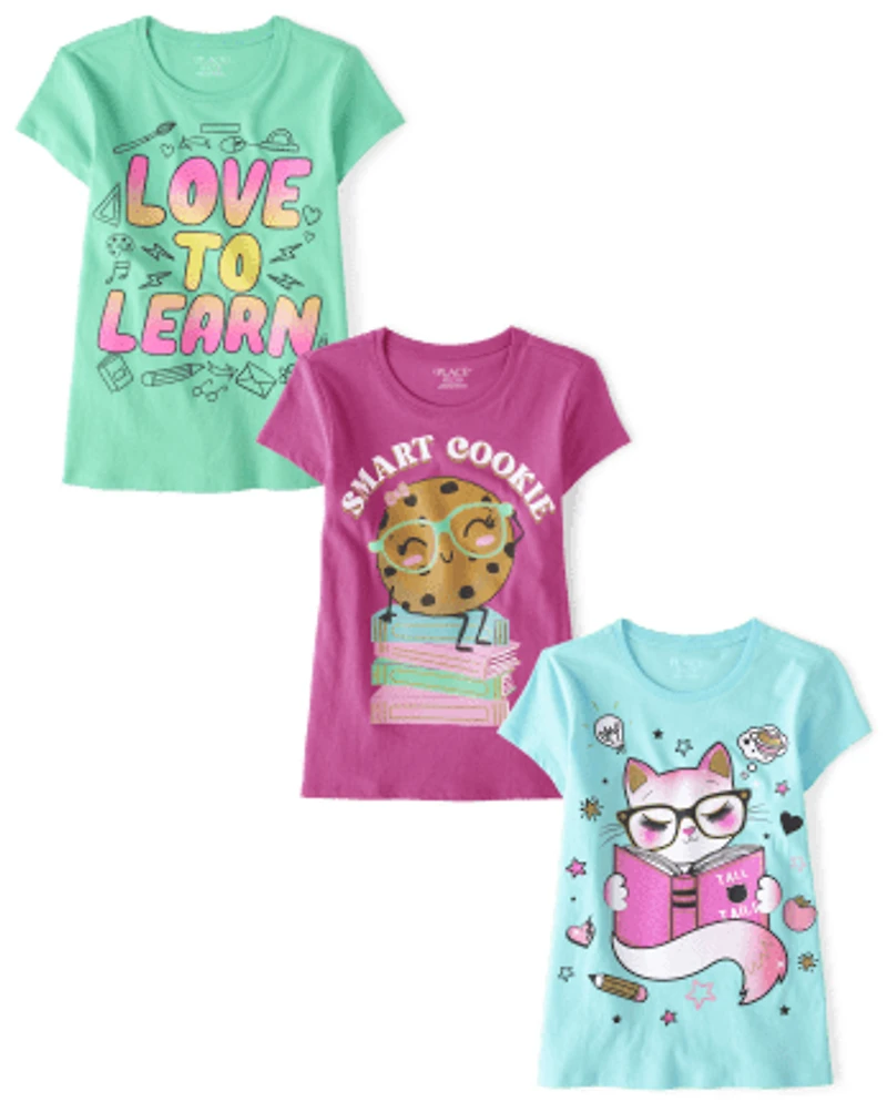 Girls School Graphic Tee 3-Pack