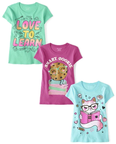 Girls School Graphic Tee 3-Pack