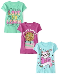 Girls School Graphic Tee 3-Pack
