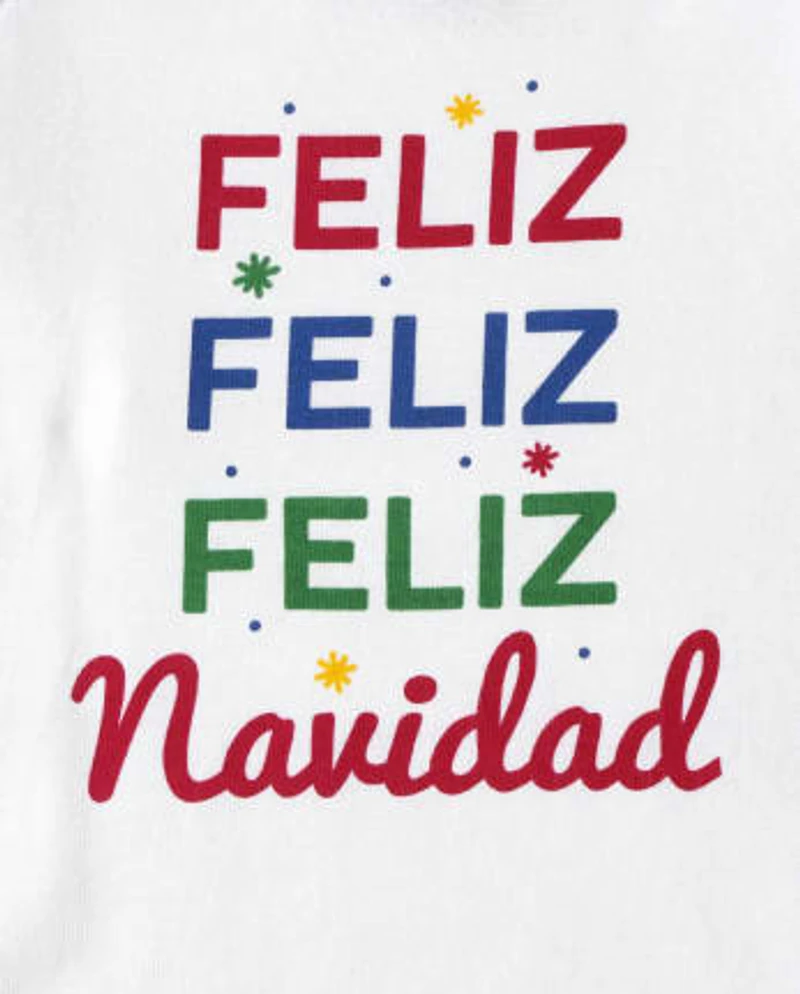 Pyjama en coton ajusté pour bébé et tout-petit, assorti à la famille Feliz Navidad