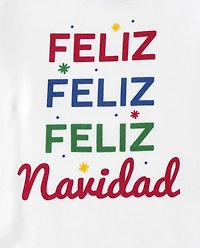 Pyjama en coton ajusté pour bébé et tout-petit, assorti à la famille Feliz Navidad