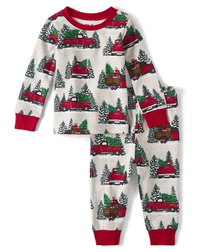 Baby And Toddler Matching Family Truck Snug Fit Cotton Pajamas