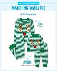 Pyjama ajusté en coton à rayures pour bébé et tout-petit