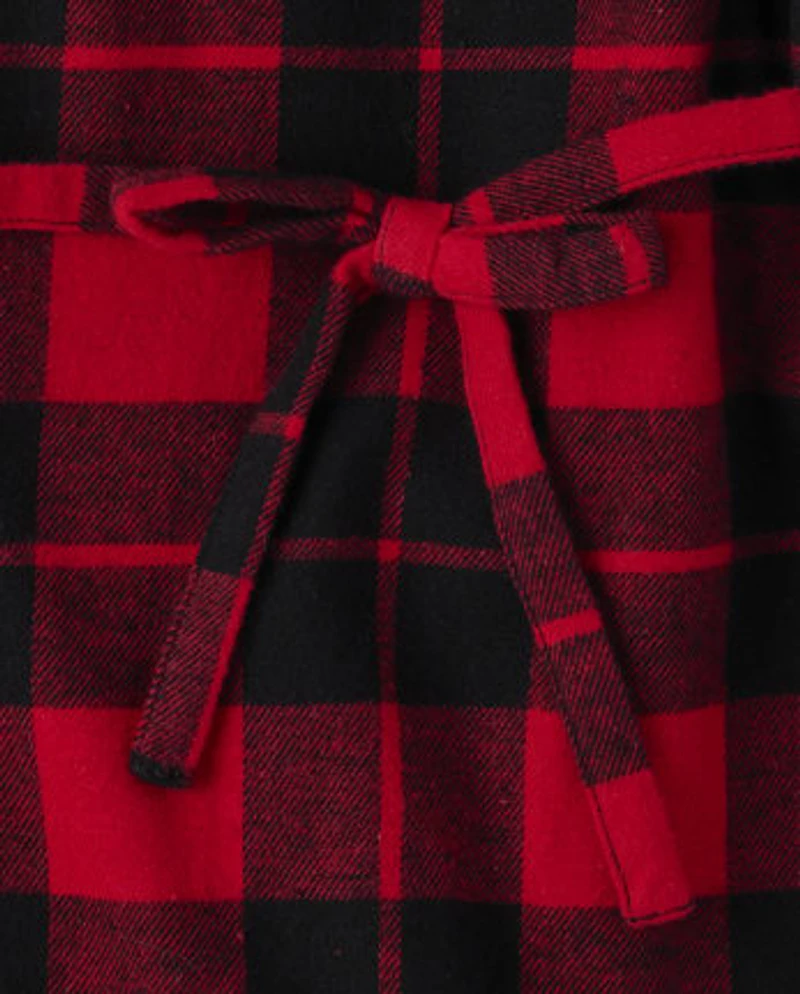 Womens Matching Family Buffalo Plaid Flannel Shirt Dress