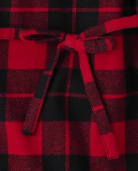 Womens Matching Family Buffalo Plaid Flannel Shirt Dress