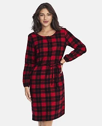 Womens Matching Family Buffalo Plaid Flannel Shirt Dress