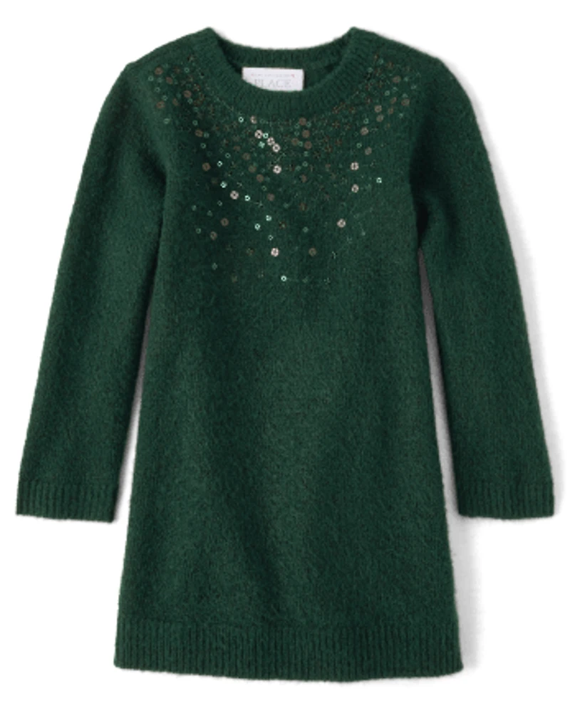 Baby And Toddler Girls Sequin Sweater Dress